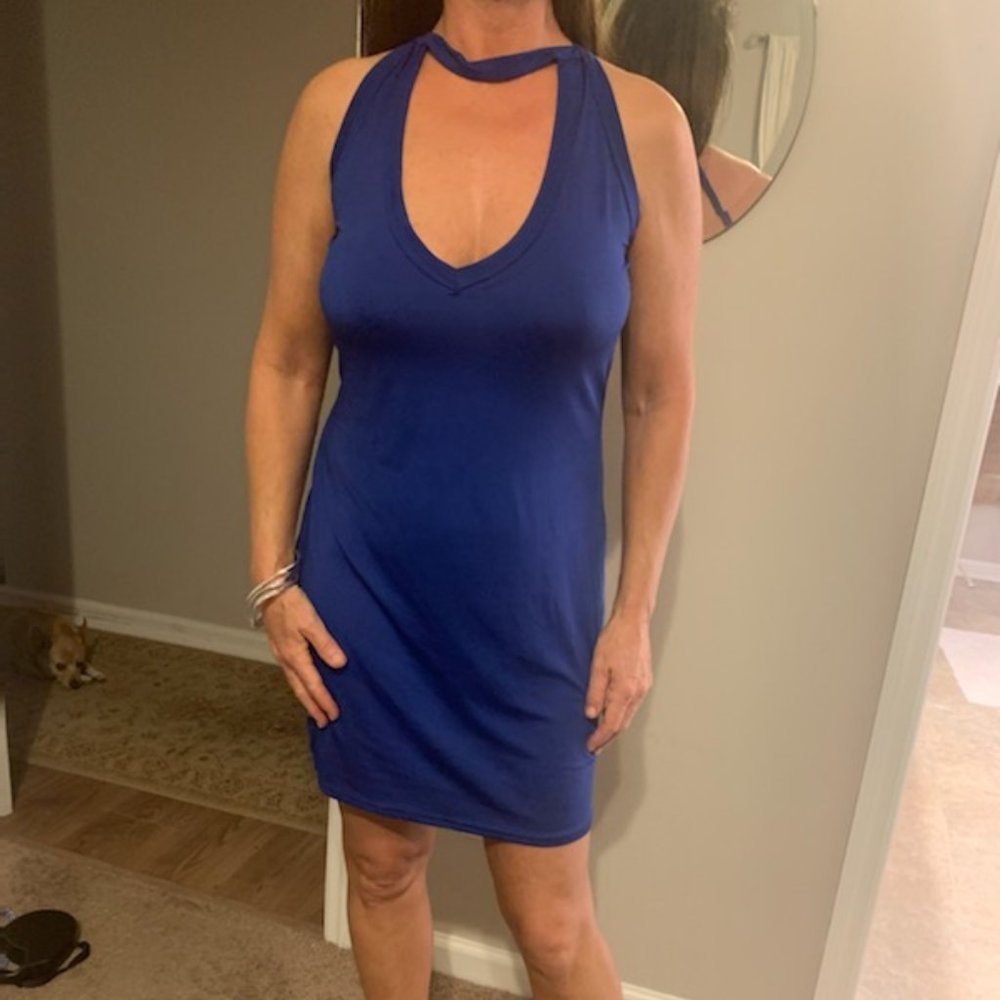 NEW royal blue cross back dress